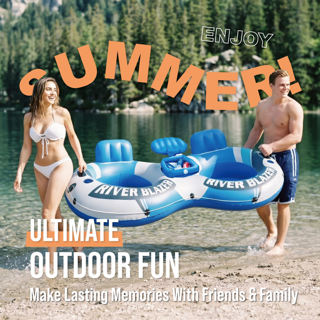 Heavy Duty Inflatable River Tube Float with 2 Cup Holders N828