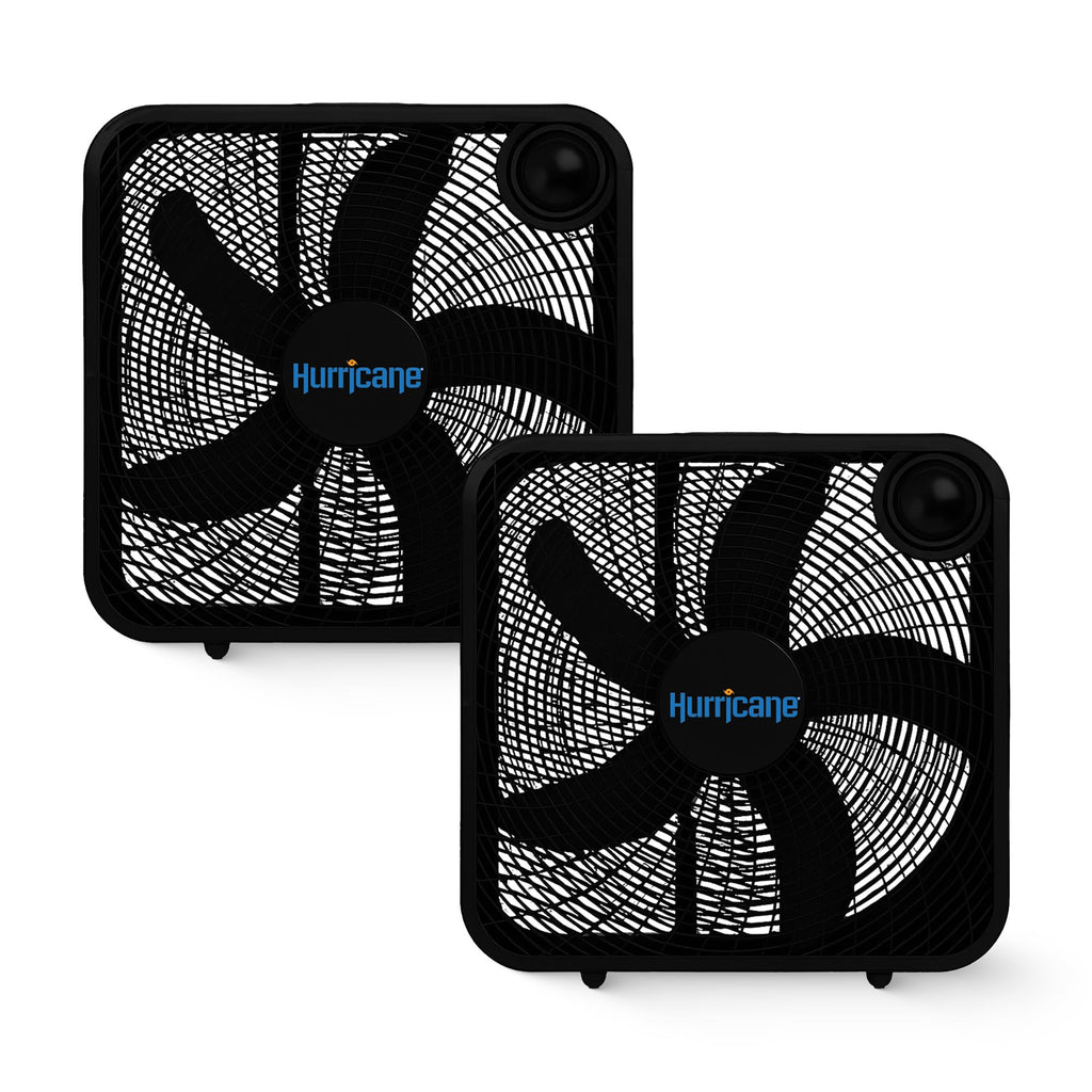 Black 3 Speed 20in Floor Box Fan, 2 Pack B321