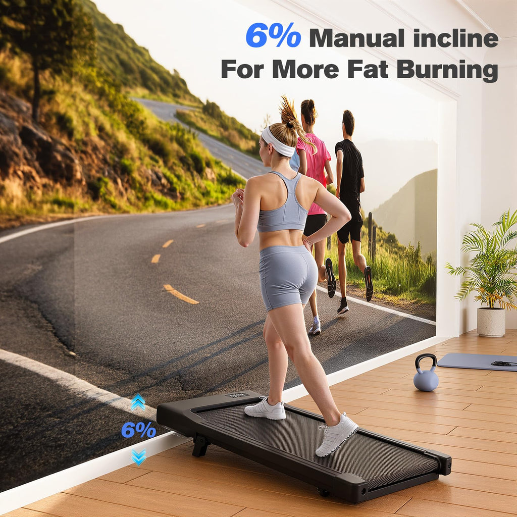 Walking Pad with Incline, 2.5 HP Under Desk Treadmill, 300 lbs Capacity Y511299