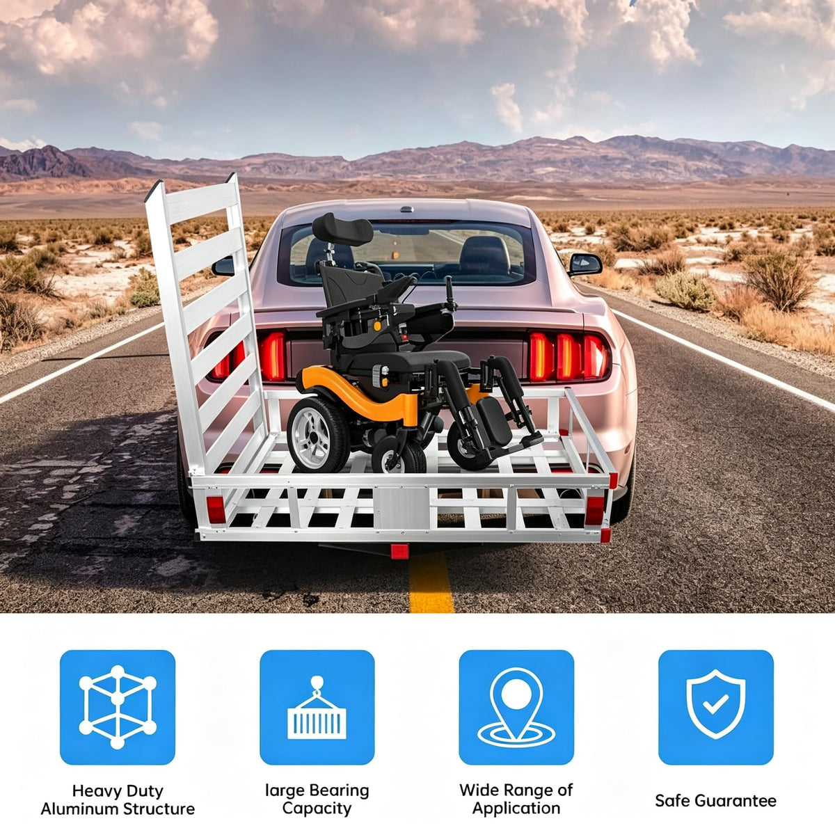 Hitch Cargo Carrier with Ramp, 500 lbs Capacity A75805