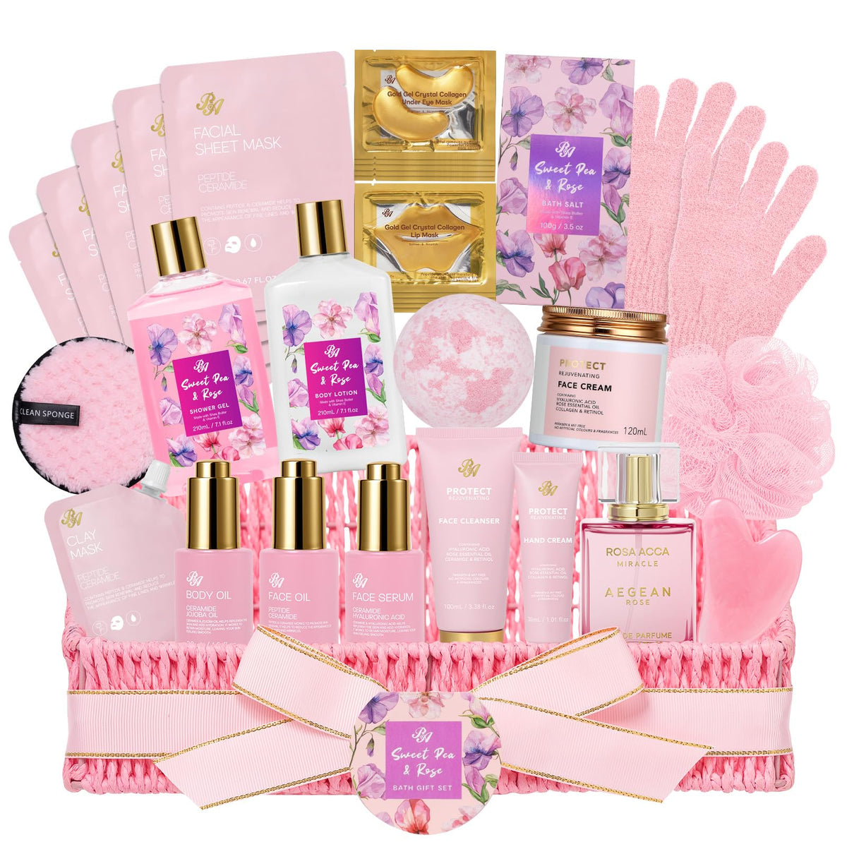 32 Pcs Rose Spa Skin Care Set O741021