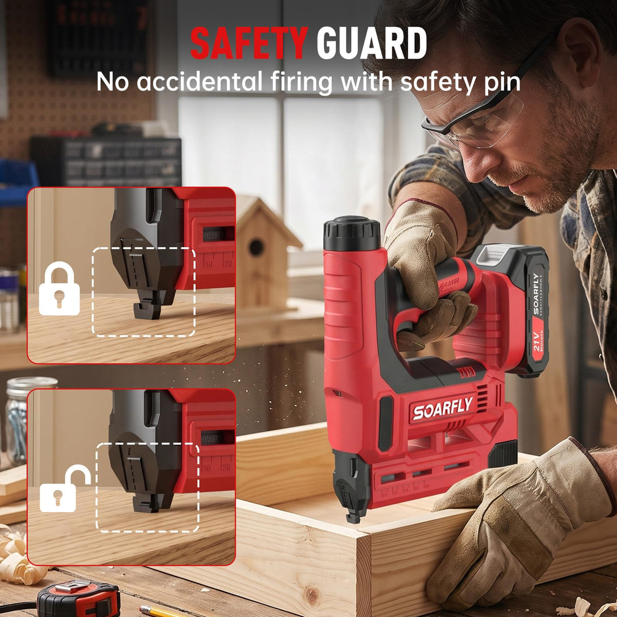 18 Gauge 2-in-1 Cordless Brad Nailer Stapler F26577