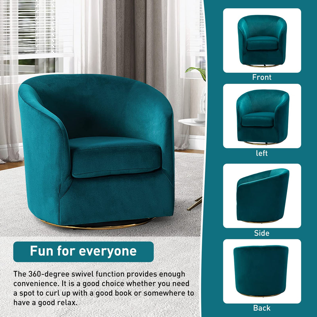 Set of 2 Velvet Swivel Barrel Chair T6501