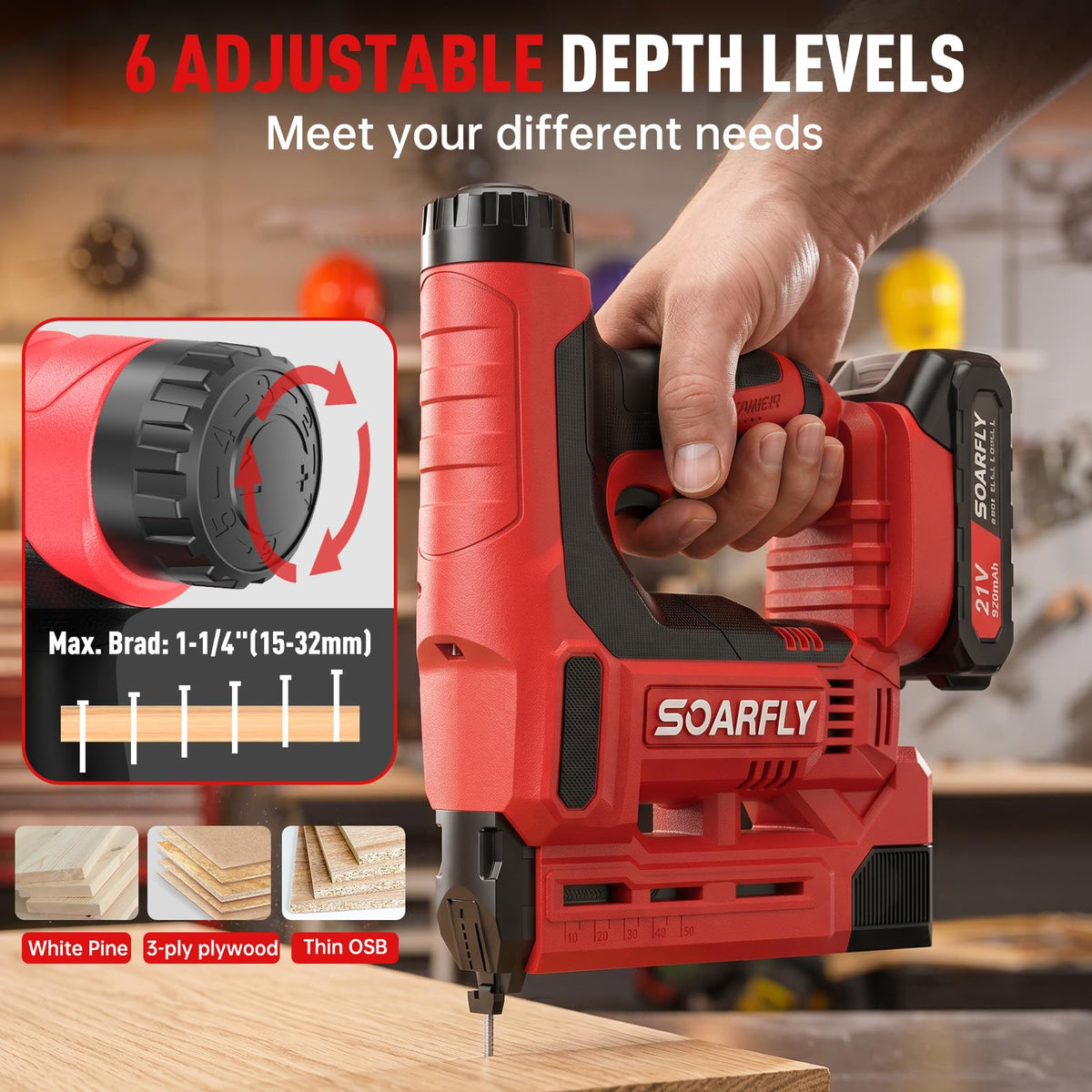 18 Gauge 2-in-1 Cordless Brad Nailer Stapler F26577