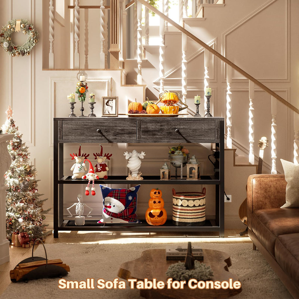 32" Entryway Table with Outlets and Drawers P720