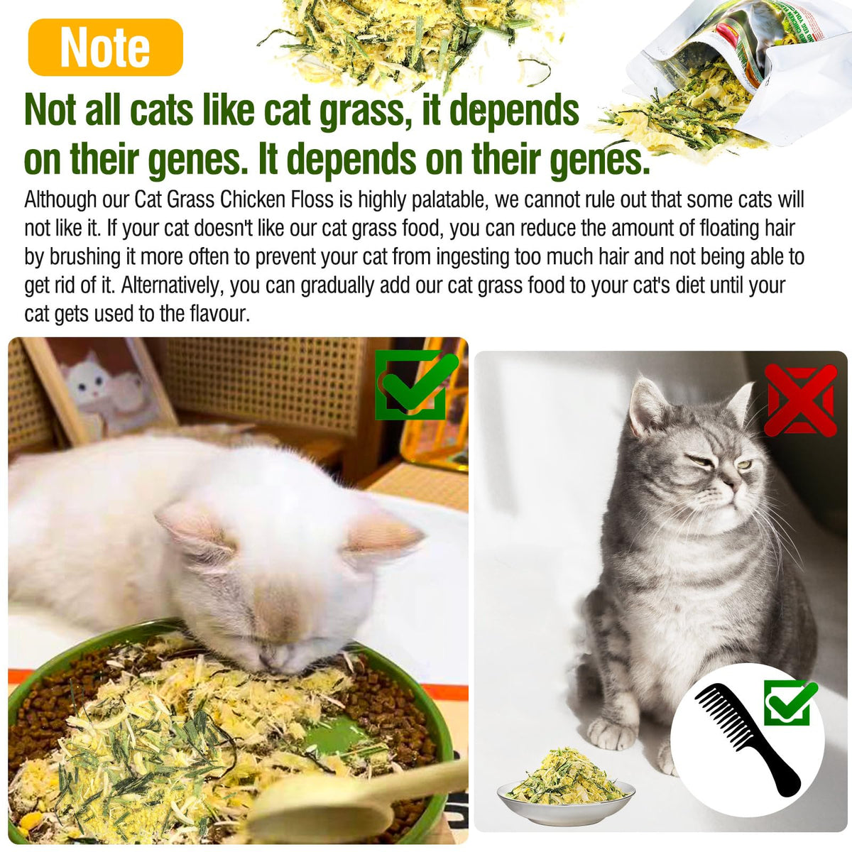Freeze Drying Cat Grass Treats with Chicken & Egg Yolk 2.3 oz I903