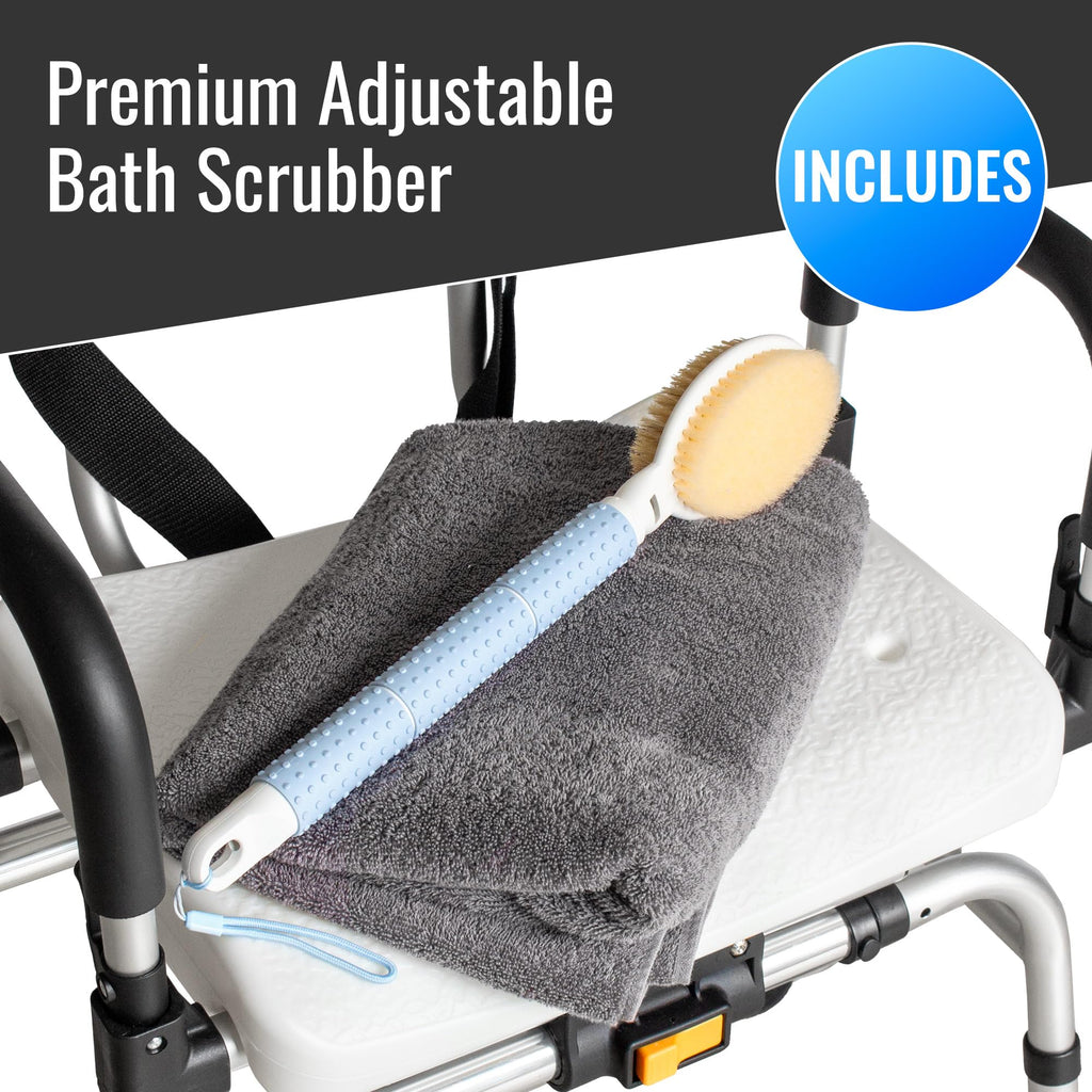 Extra-Wide 360lb Capacity Non-Slip Padded Shower Chair & Transfer Bench G33763