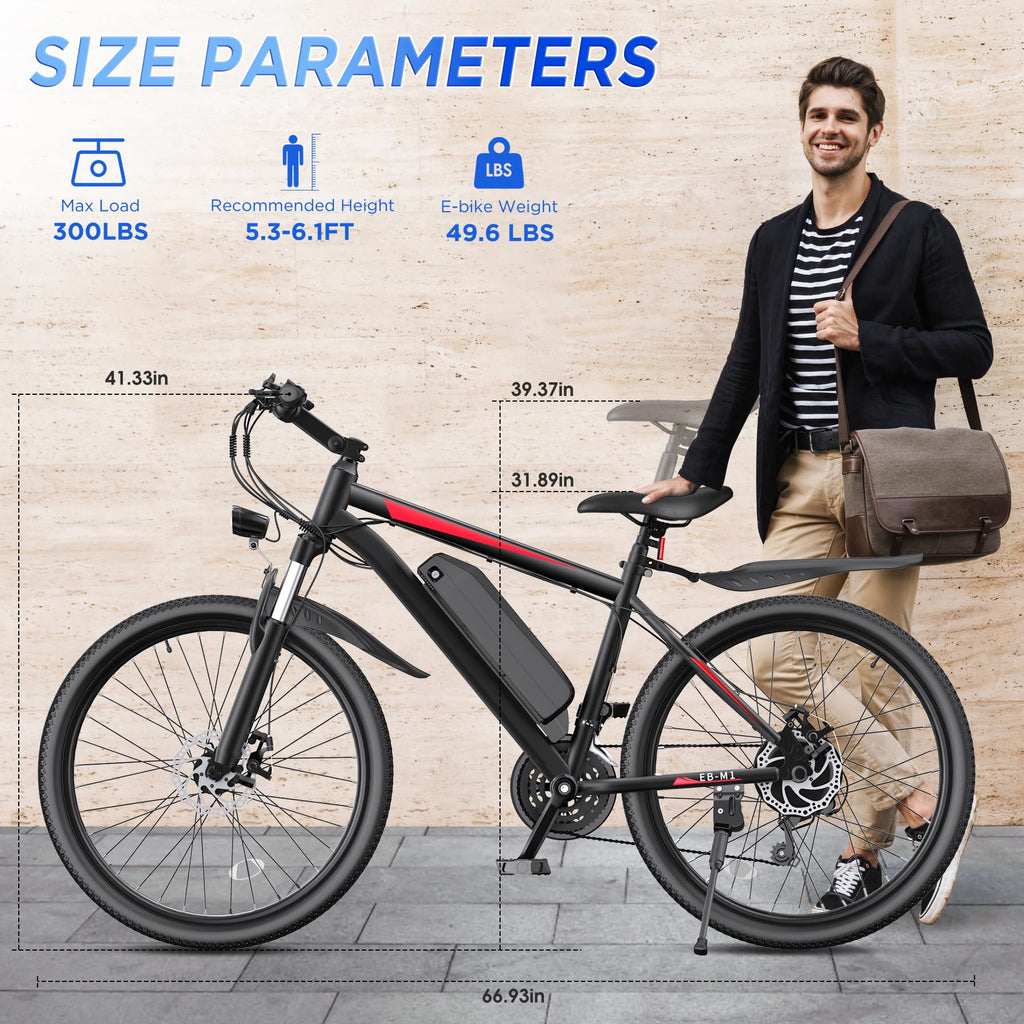 26" Electric Mountain Bike with 1000W Peak Motor G2380