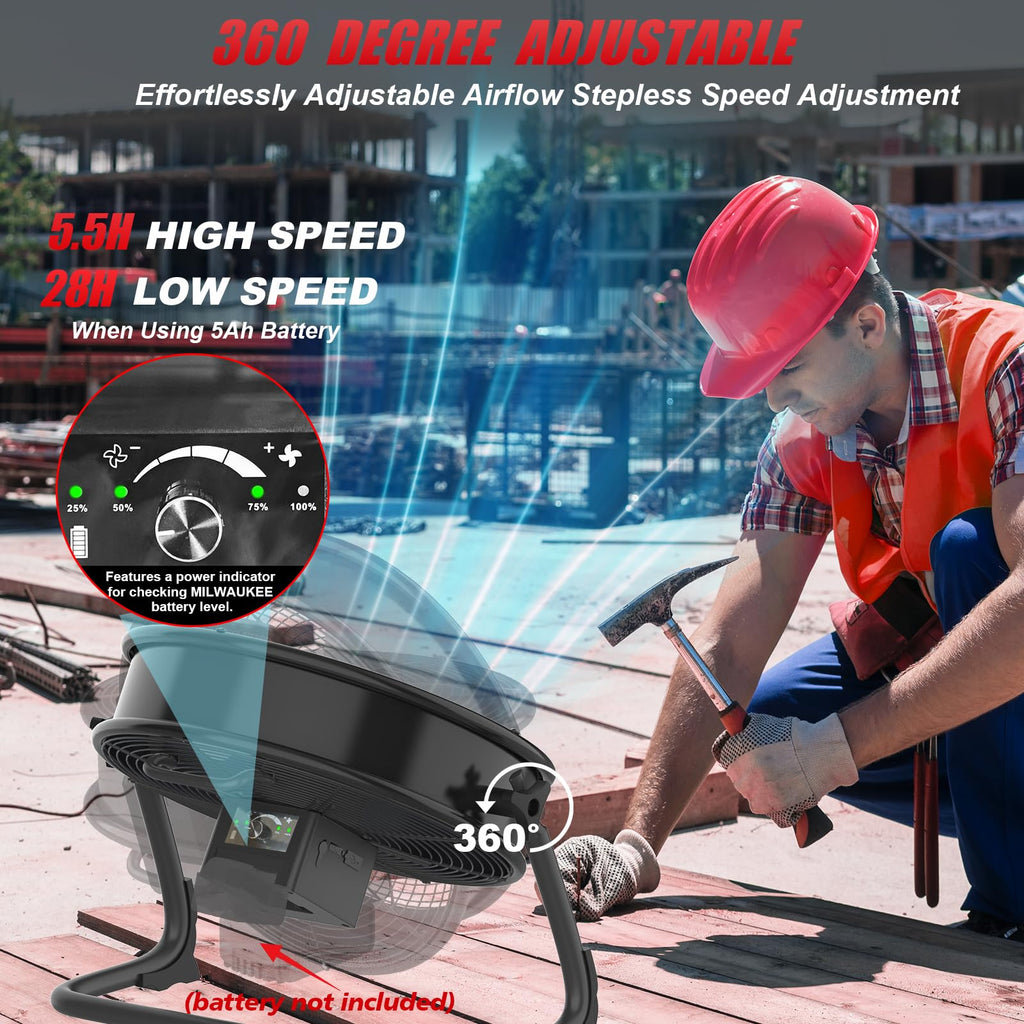 16" Battery Powered Cordless Floor Fan B97064