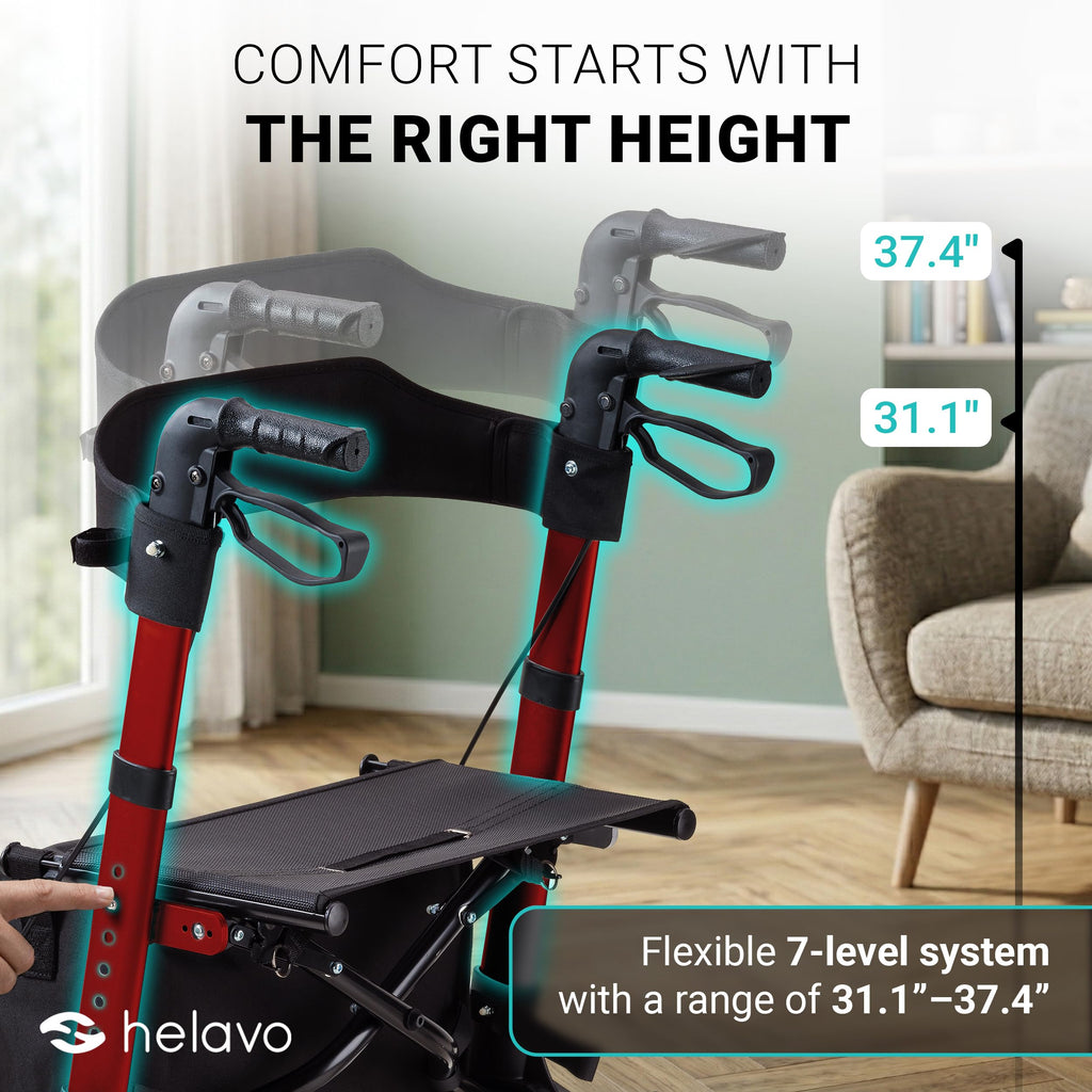 Foldable Lightweight Rollator Walker with Seat G115