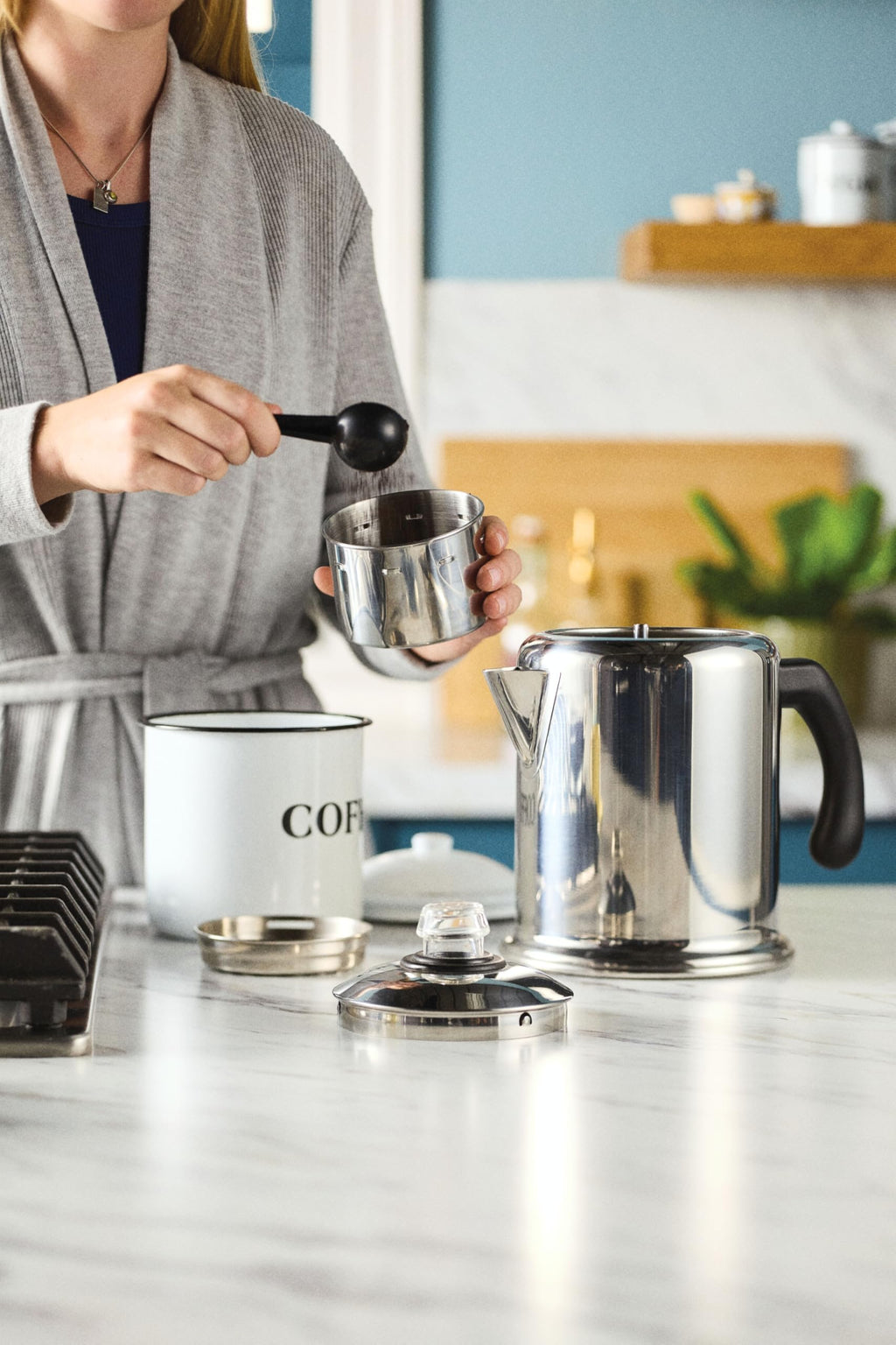 Stainless Steel 8-Cup Coffee Percolator P45830