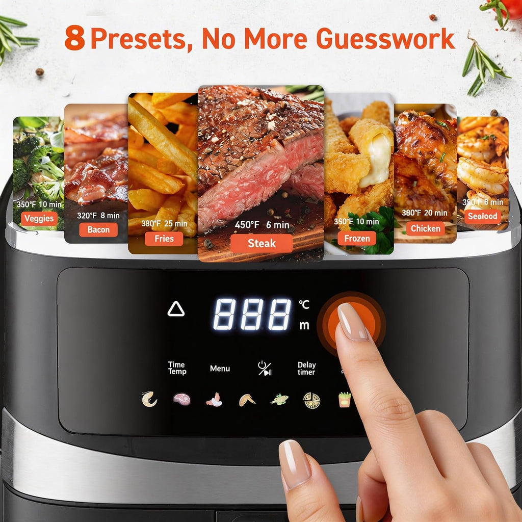 6 QT Family Size Air Fryer with Visible Cooking Window L575