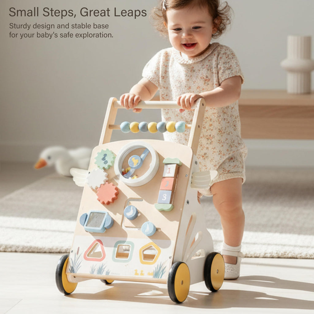 Wooden Baby Walker, Speed Adjustable Push Walker N45715