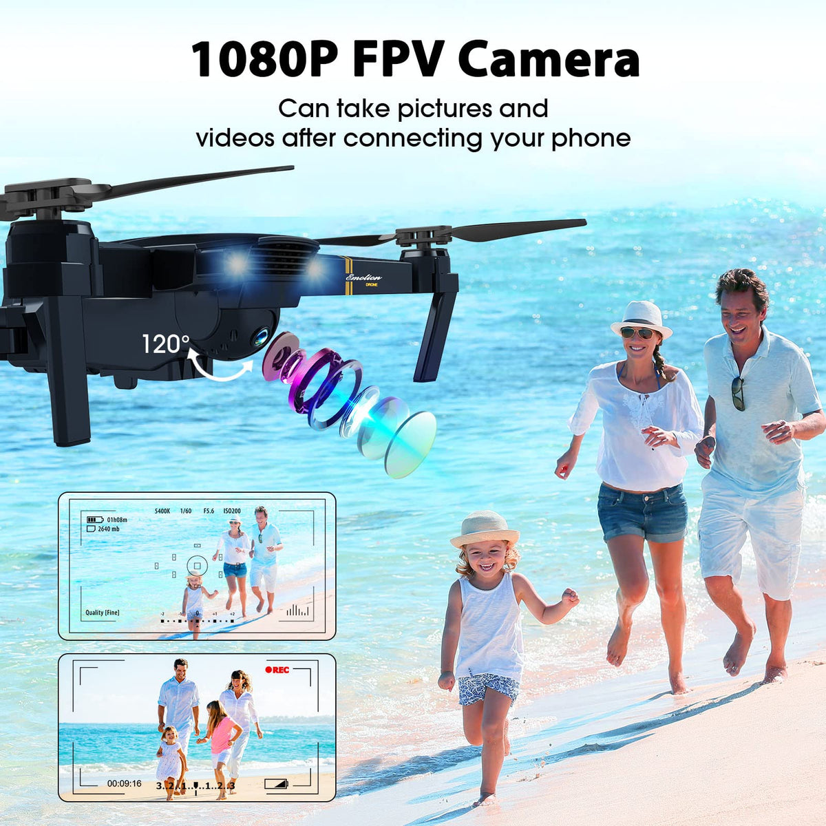 Foldable RC Quadcopter Drone with 1080P Camera F869621