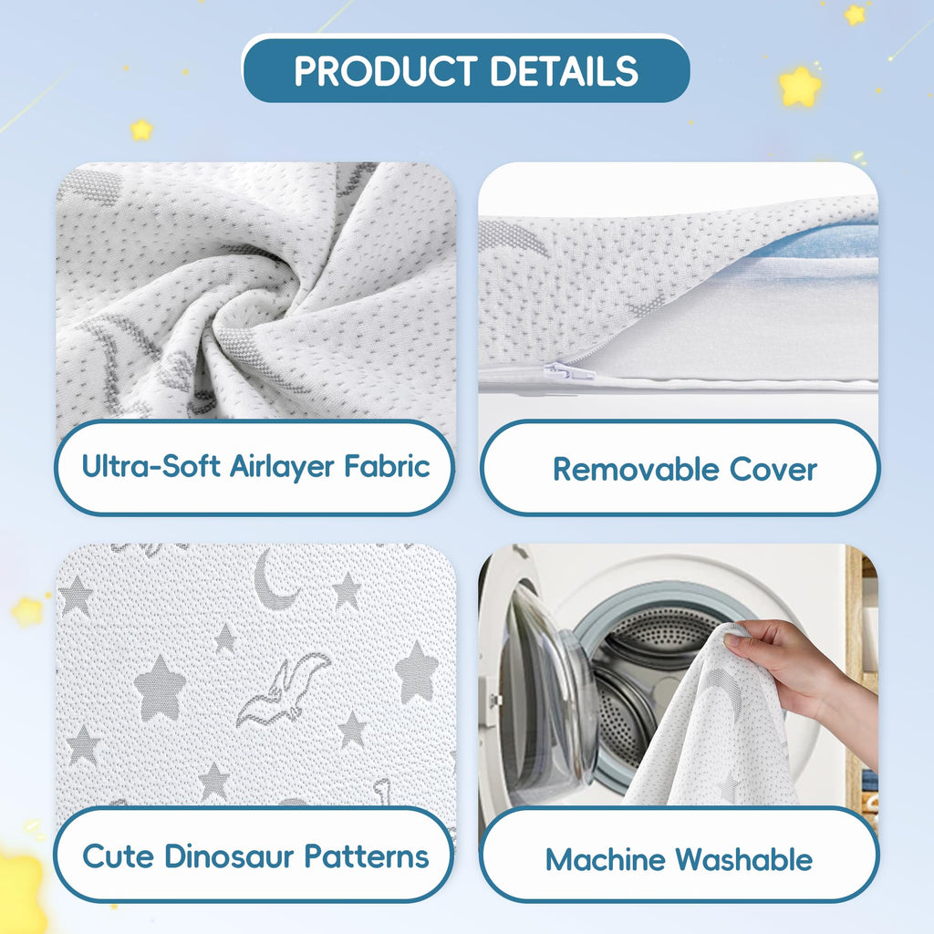 Trifold Pack and Play Mattress 38"x26" Dual Sided Memory Foam with Carry Bag B328