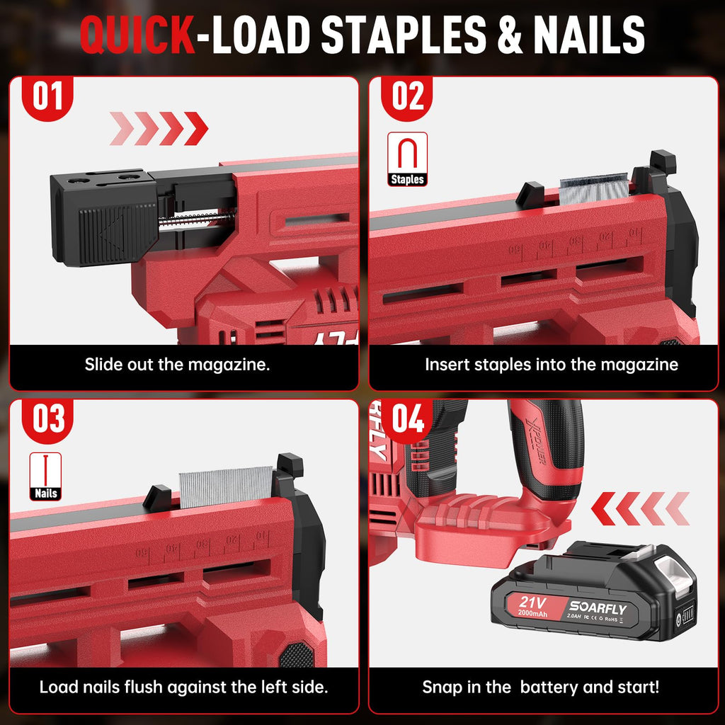 18 Gauge 2-in-1 Cordless Brad Nailer Stapler F26577