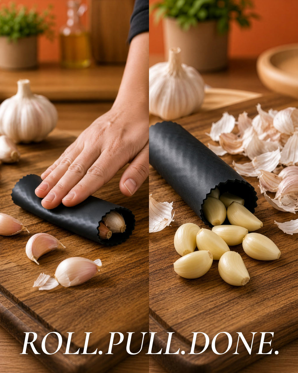 Garlic Press Set with Silicone Peeler & Brush M9504