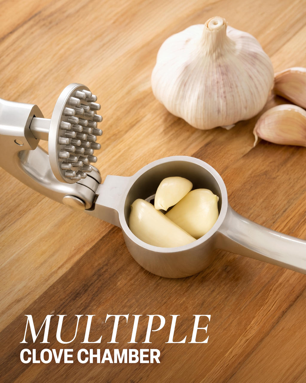 Garlic Press Set with Silicone Peeler & Brush M9504