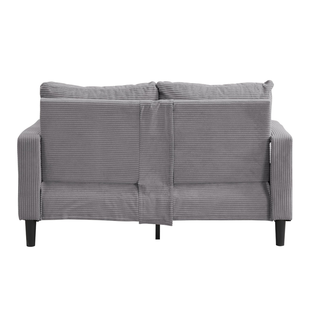 Light Gray 2-Seater Upholstered Loveseat Sofa D916