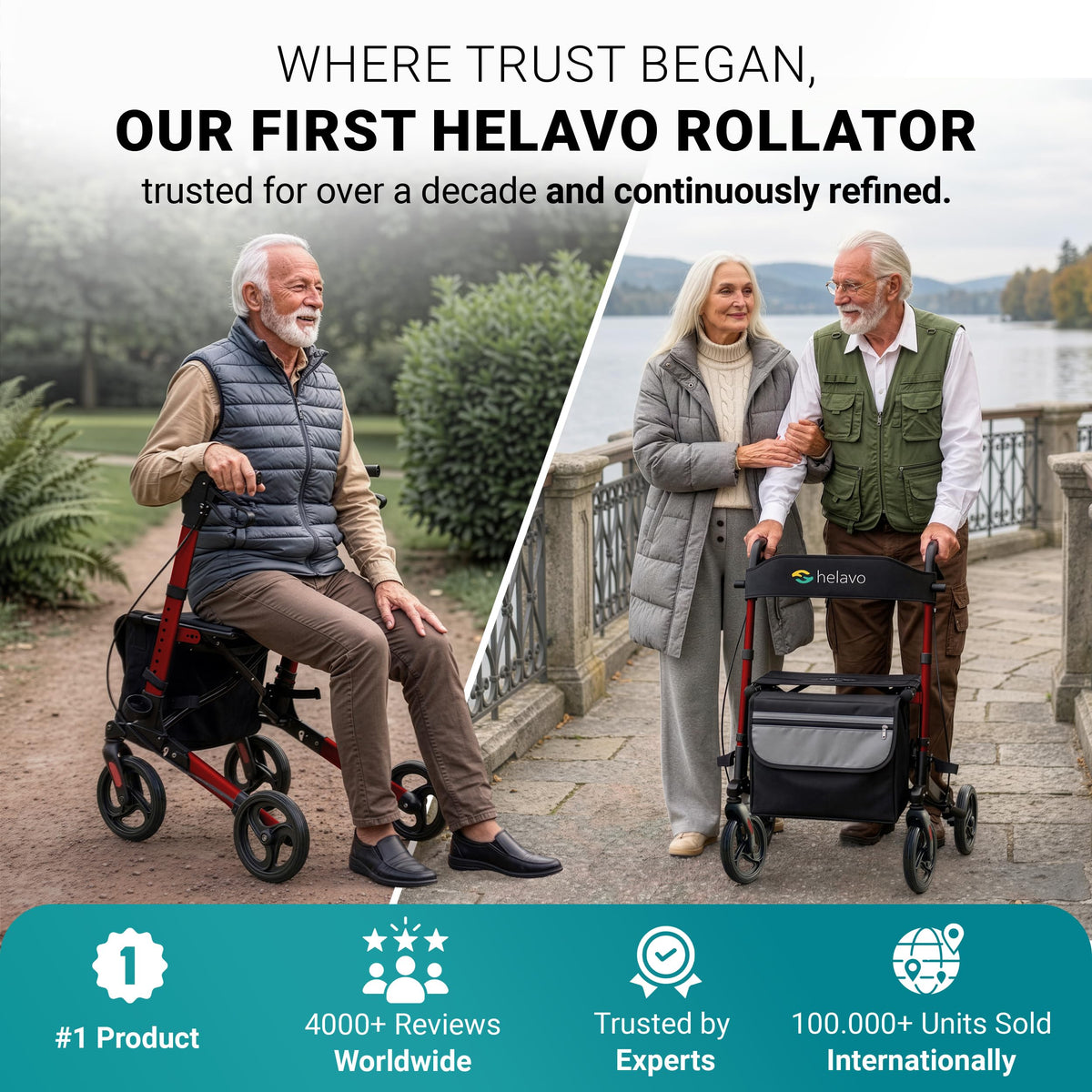 Foldable Lightweight Rollator Walker with Seat G115