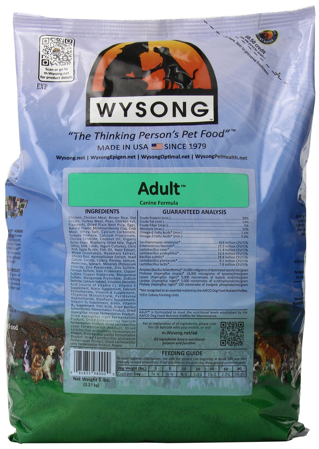 Adult Dry Dog Food 5 Pound Bag P9359