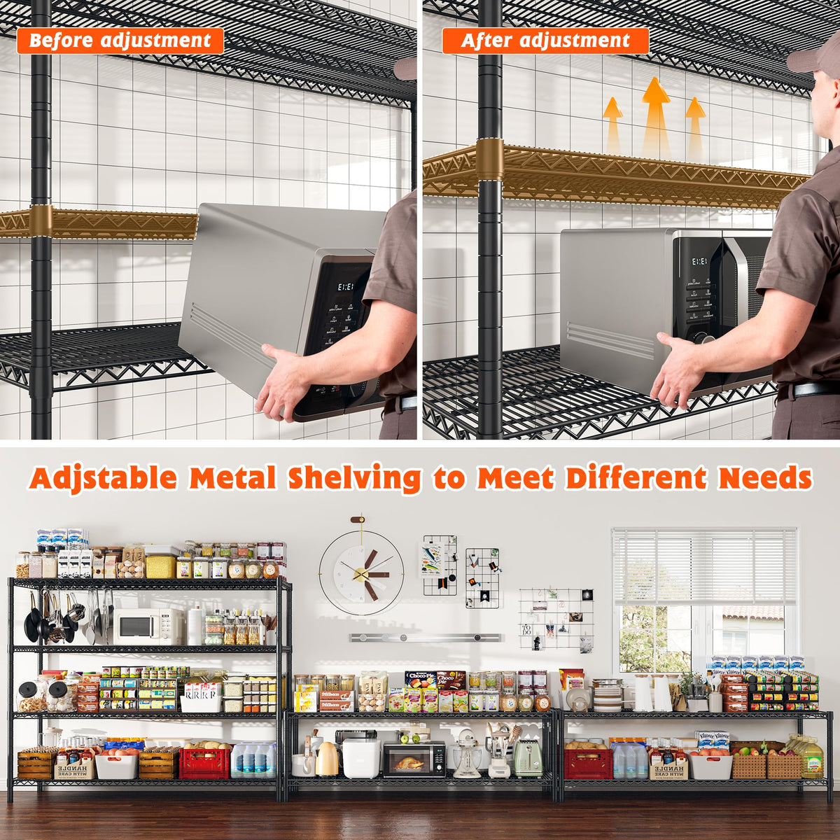 4-Tier Heavy Duty Metal Shelving Unit with Wheels Y513992