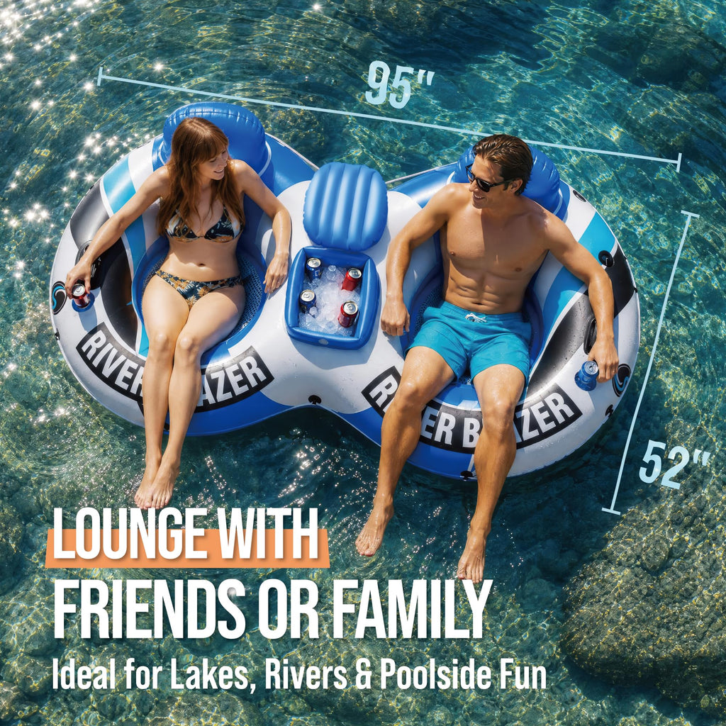 Heavy Duty Inflatable River Tube Float with 2 Cup Holders N828
