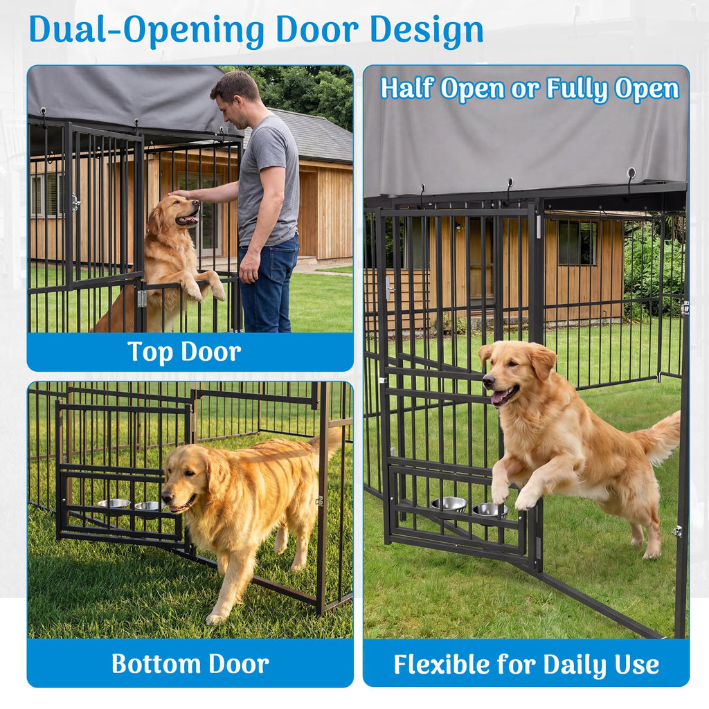 10×10FT Outdoor Dog Kennel with Roof W927