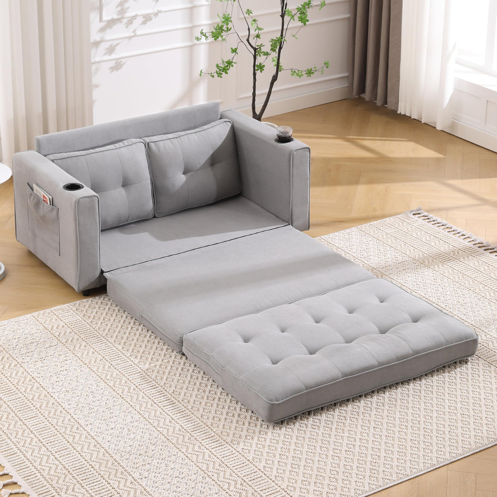 Light Gray Convertible Futon Sofa Bed V43630