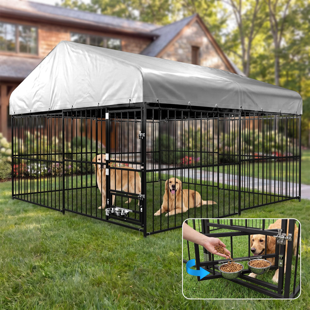 10×10FT Outdoor Dog Kennel with Roof W927