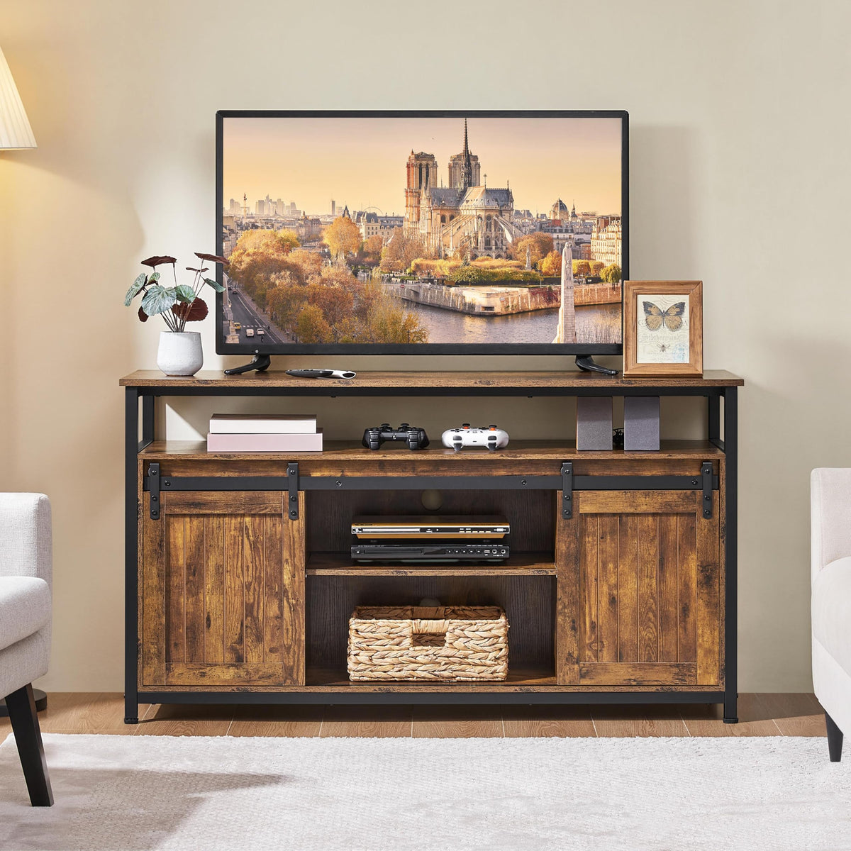 Tall Farmhouse TV Stand for 65 Inch TV Z45659
