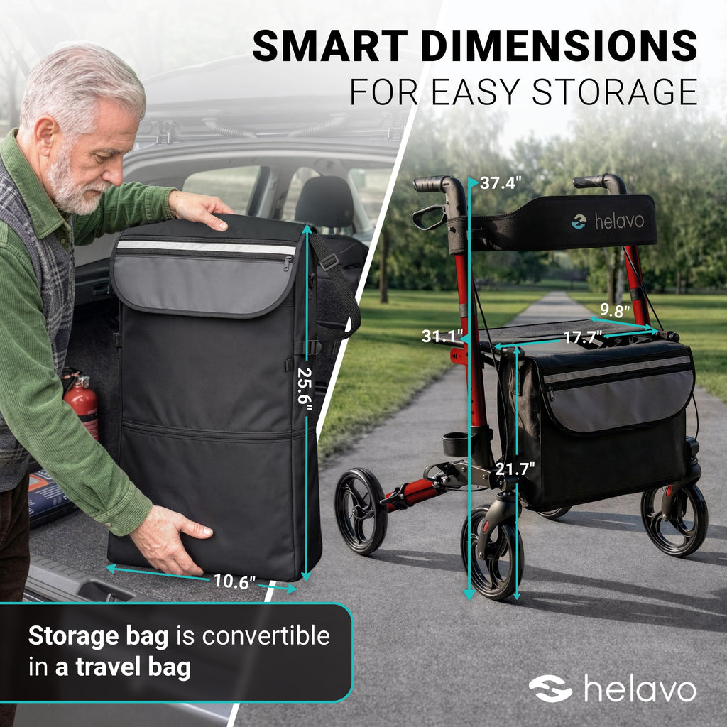 Foldable Lightweight Rollator Walker with Seat G115