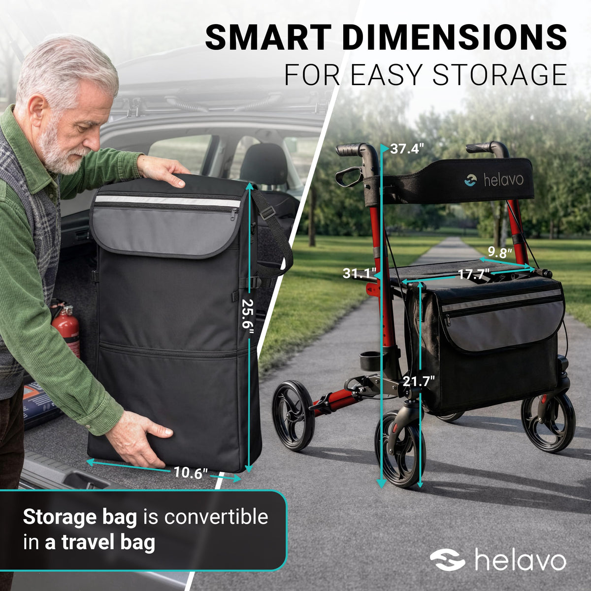 Foldable Lightweight Rollator Walker with Seat G115