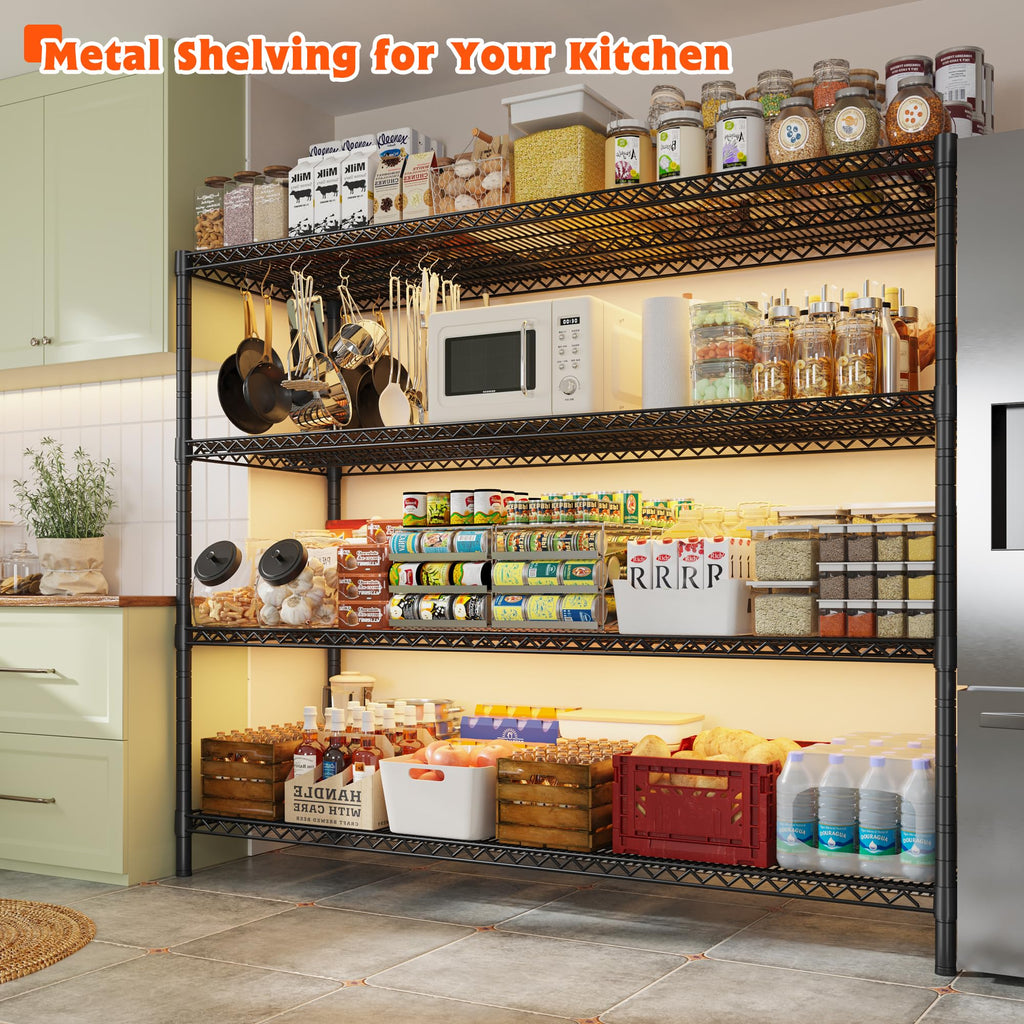 4-Tier Heavy Duty Metal Shelving Unit with Wheels Y513992
