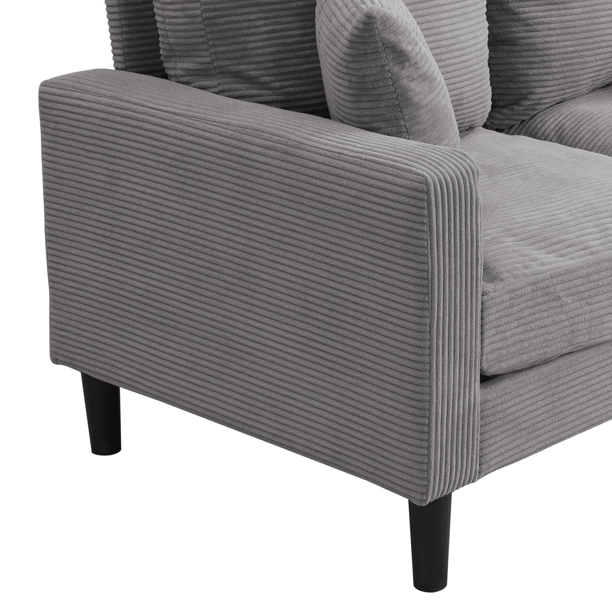 Light Gray 2-Seater Upholstered Loveseat Sofa D916