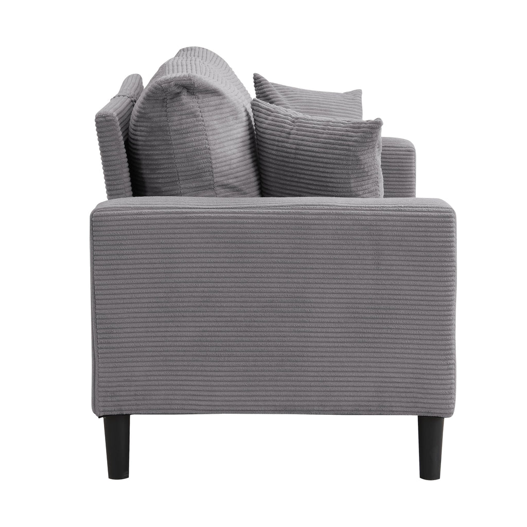 Light Gray 2-Seater Upholstered Loveseat Sofa D916