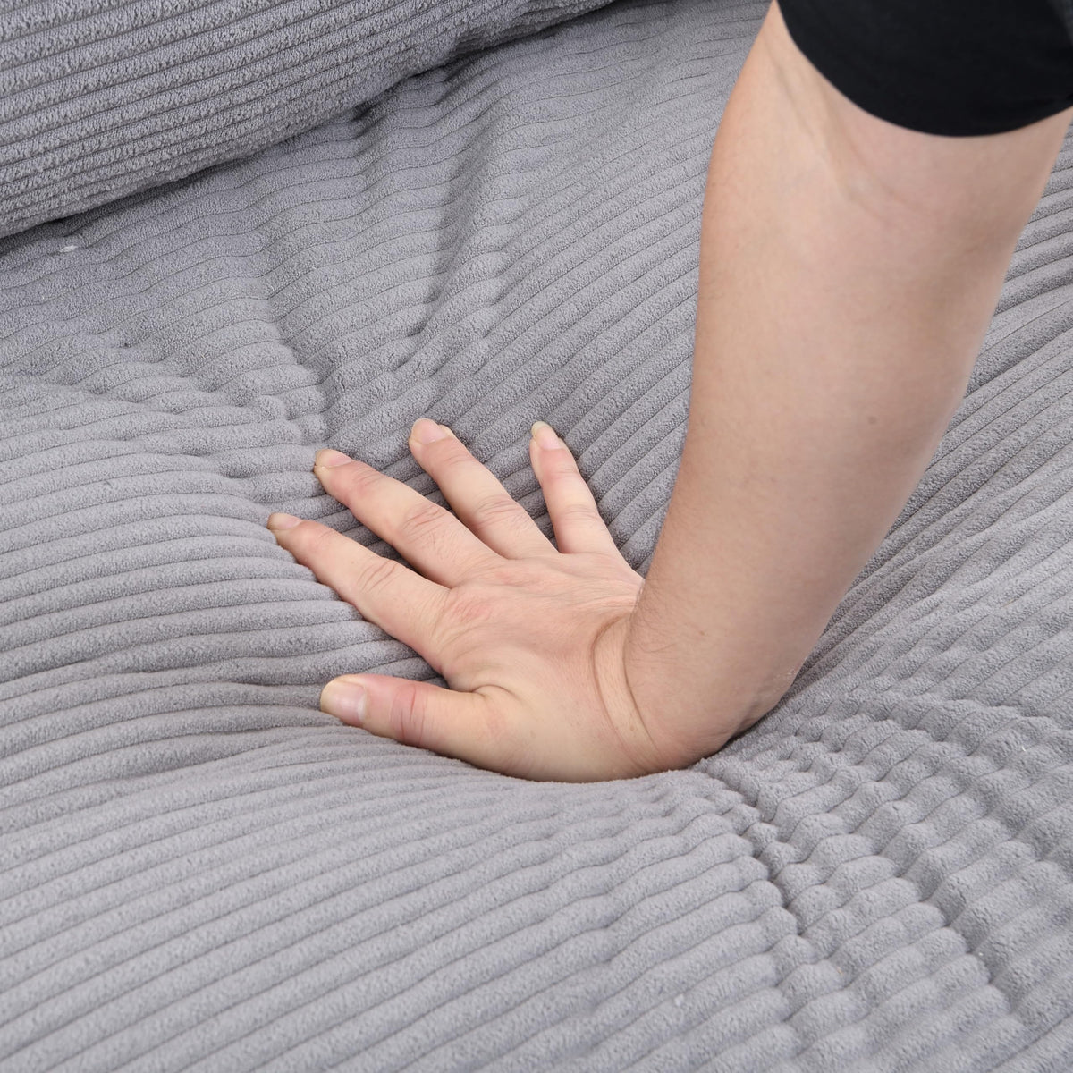Light Gray 2-Seater Upholstered Loveseat Sofa D916