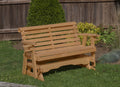 Brown 5 Feet Outdoor Glider with Cup Holders Q3484