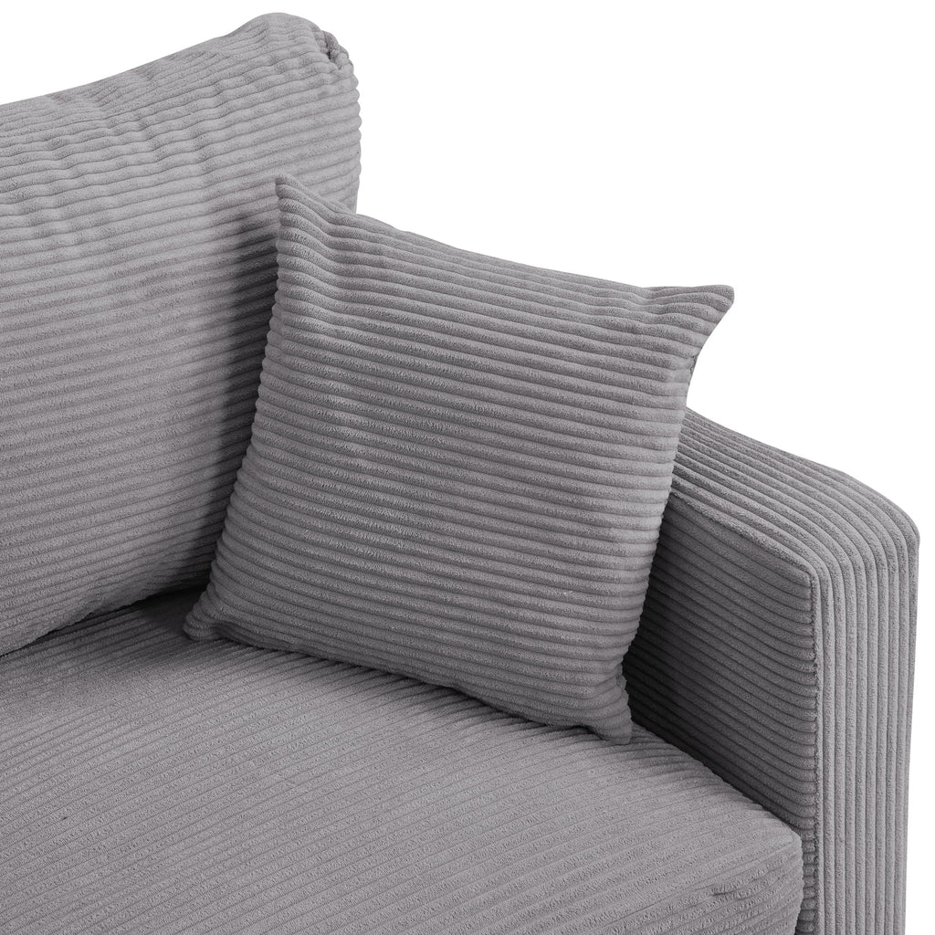 Light Gray 2-Seater Upholstered Loveseat Sofa D916