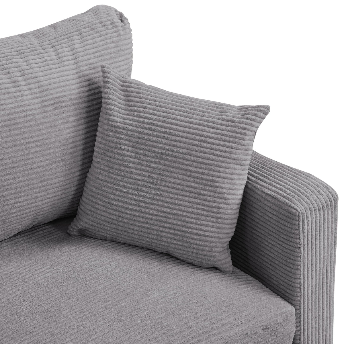 Light Gray 2-Seater Upholstered Loveseat Sofa D916